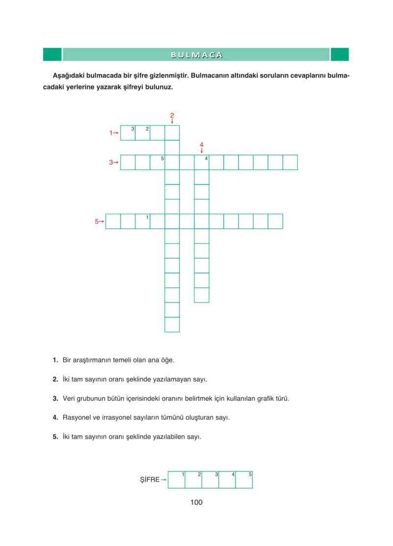 8. Sınıf Matematik Ders Kitabı Cevapları Ada Yayınları Sayfa 100
