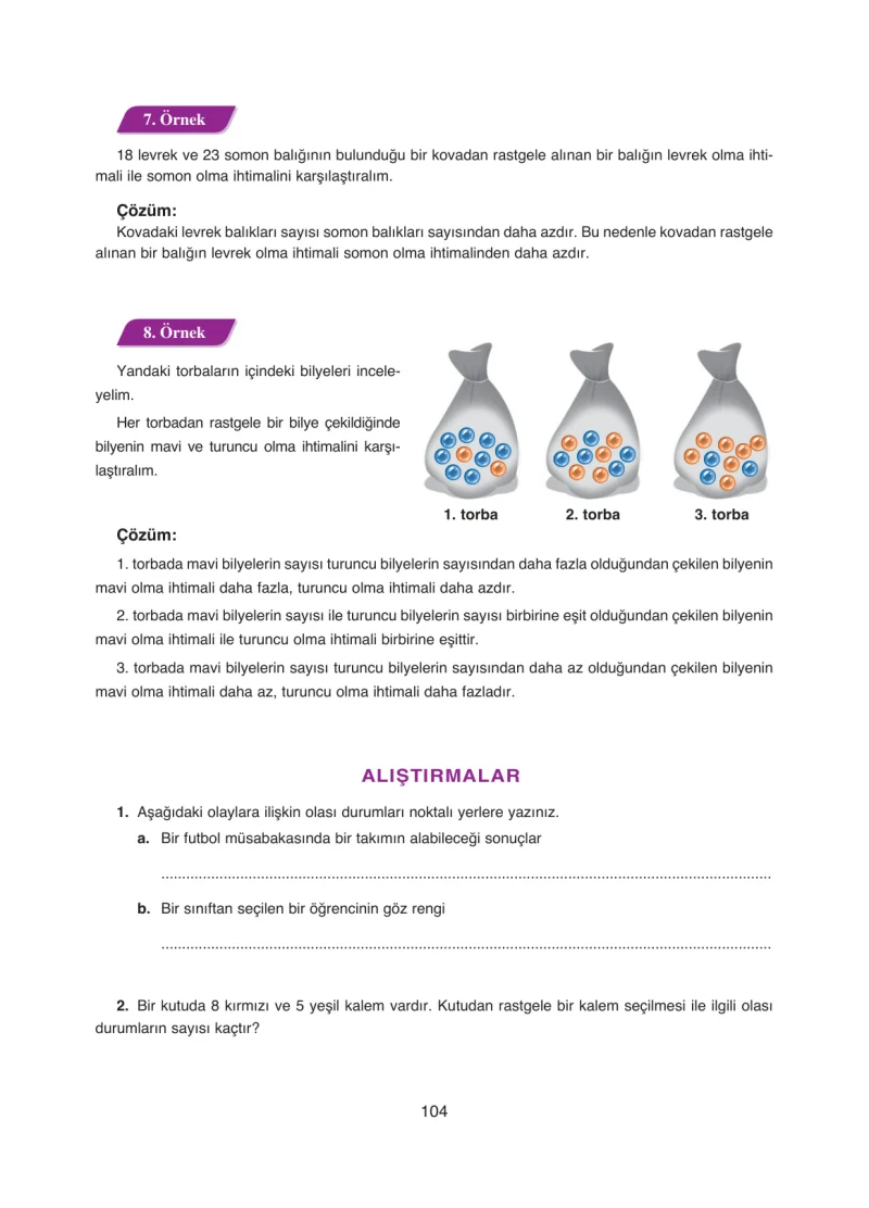 8. Sınıf Matematik Ders Kitabı Cevapları Ada Yayınları Sayfa 104