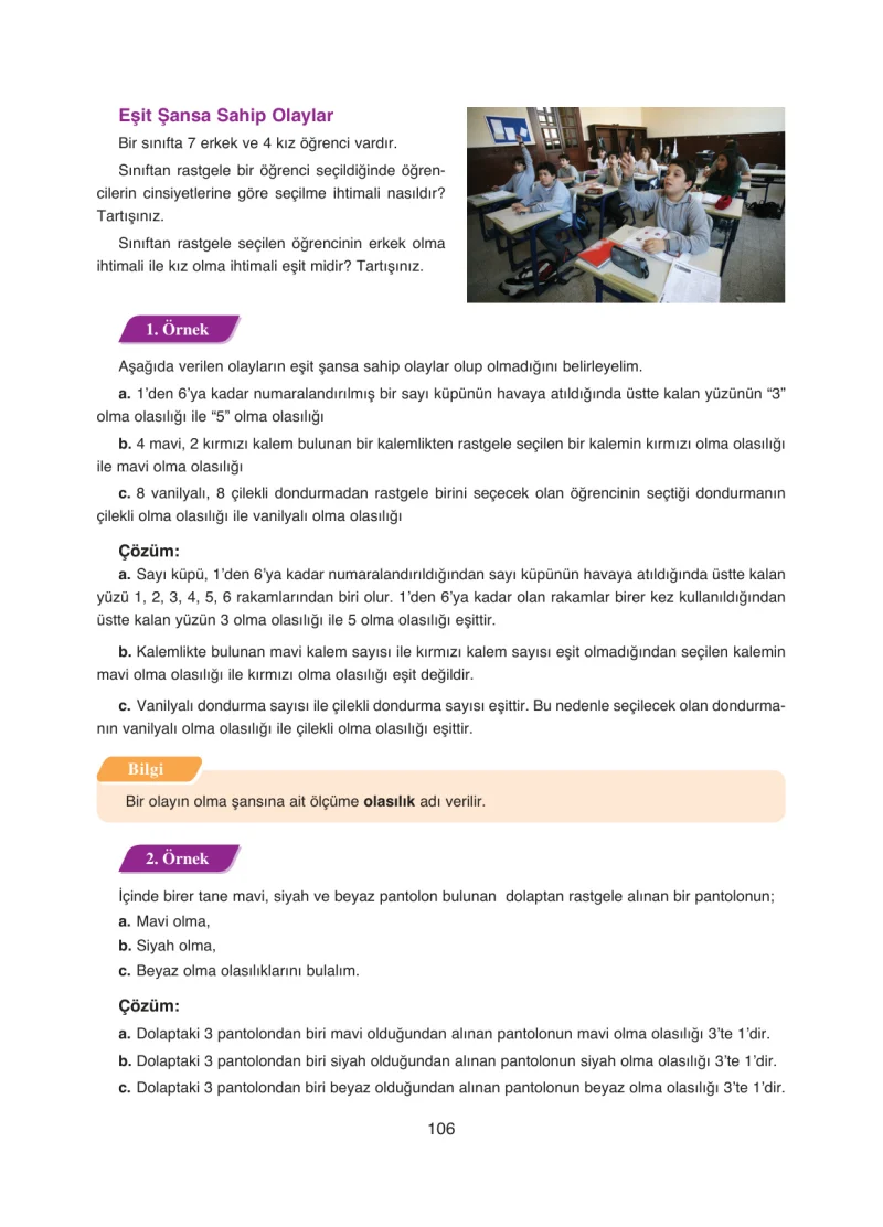 8. Sınıf Matematik Ders Kitabı Cevapları Ada Yayınları Sayfa 106