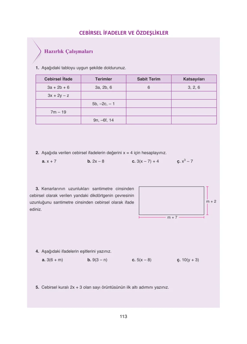 8. Sınıf Matematik Ders Kitabı Cevapları Ada Yayınları Sayfa 113