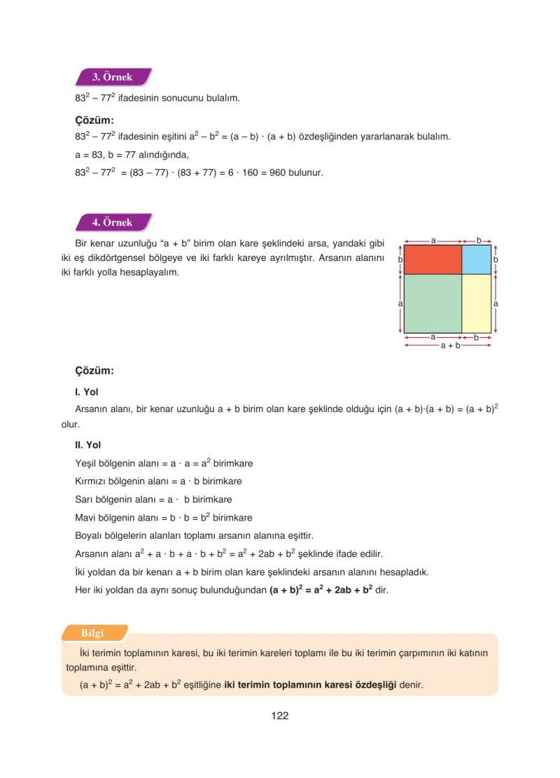 8. Sınıf Matematik Ders Kitabı Cevapları Ada Yayınları Sayfa 122