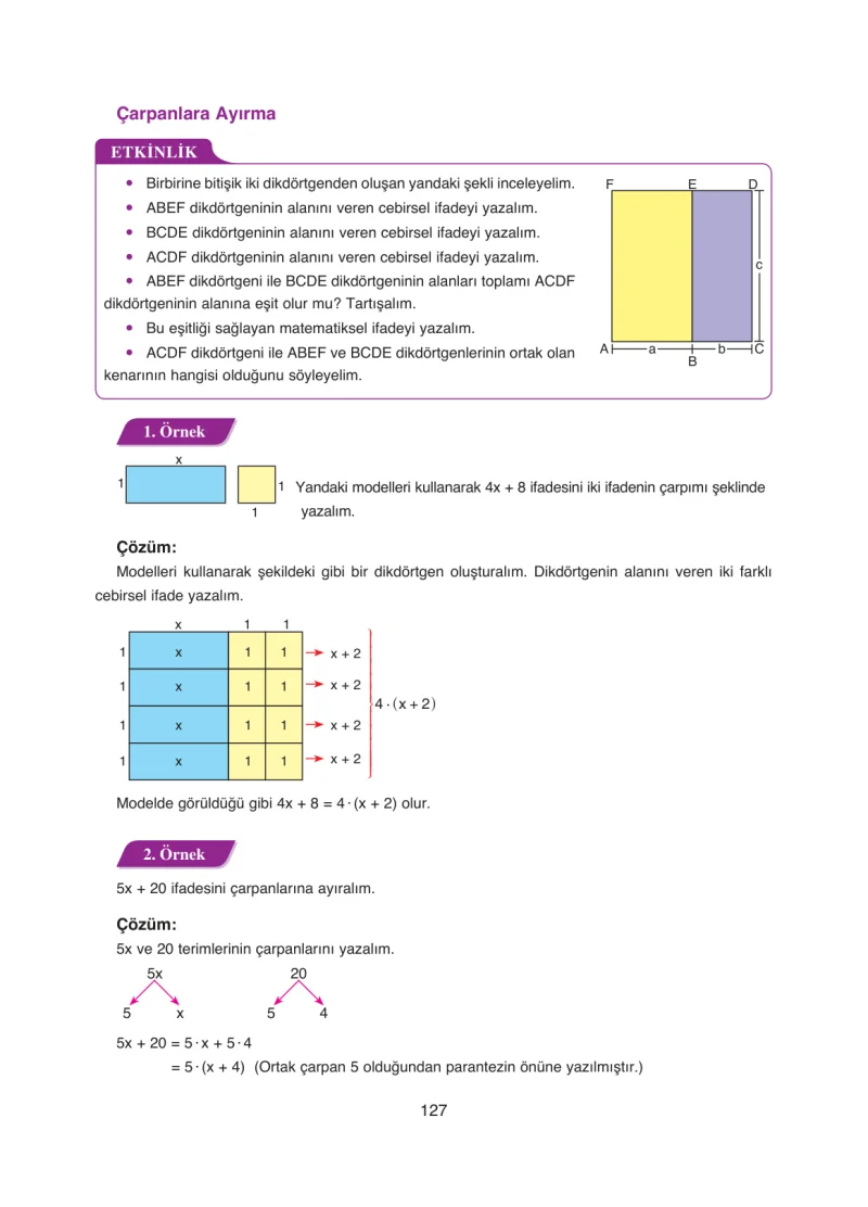 8. Sınıf Matematik Ders Kitabı Cevapları Ada Yayınları Sayfa 127