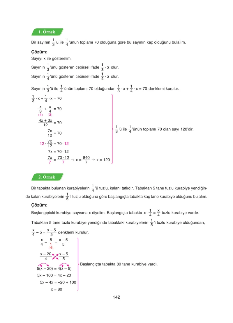 8. Sınıf Matematik Ders Kitabı Cevapları Ada Yayınları Sayfa 142