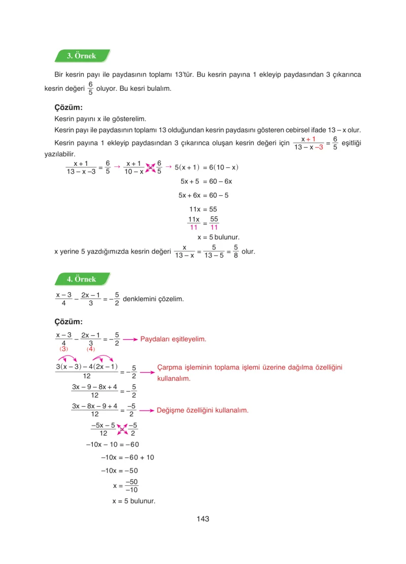 8. Sınıf Matematik Ders Kitabı Cevapları Ada Yayınları Sayfa 143