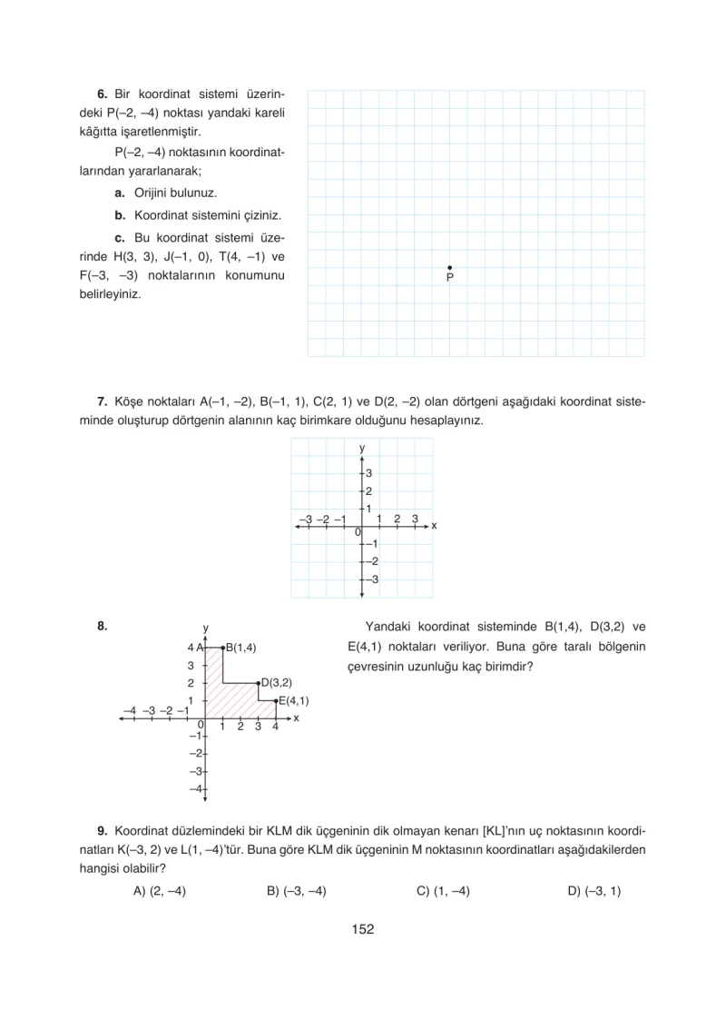 8. Sınıf Matematik Ders Kitabı Cevapları Ada Yayınları Sayfa 152