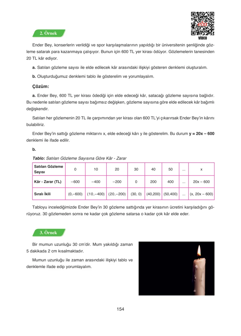 8. Sınıf Matematik Ders Kitabı Cevapları Ada Yayınları Sayfa 154