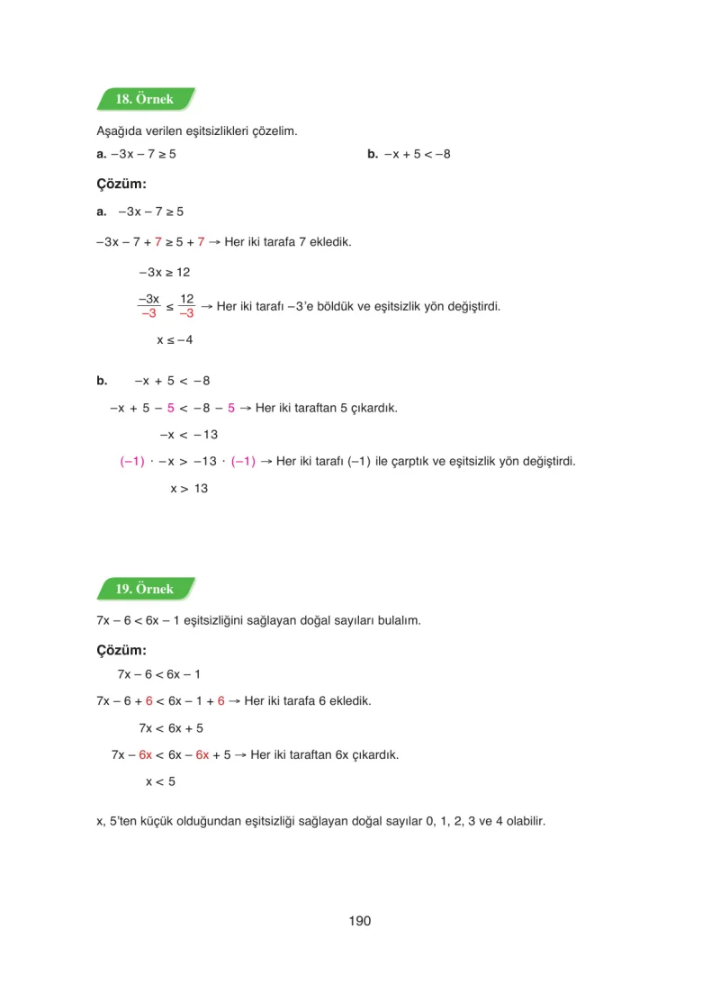 8. Sınıf Matematik Ders Kitabı Cevapları Ada Yayınları Sayfa 190