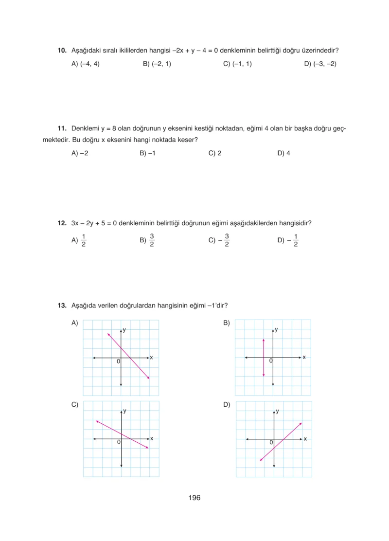 8. Sınıf Matematik Ders Kitabı Cevapları Ada Yayınları Sayfa 196