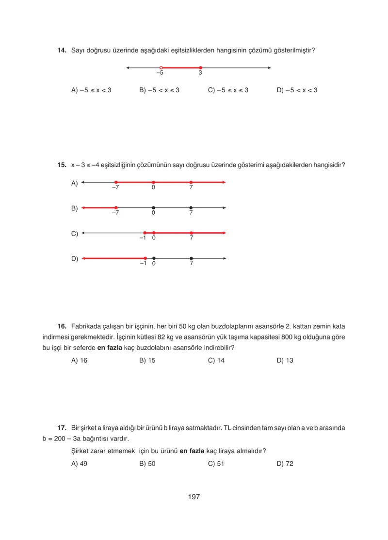 8. Sınıf Matematik Ders Kitabı Cevapları Ada Yayınları Sayfa 197