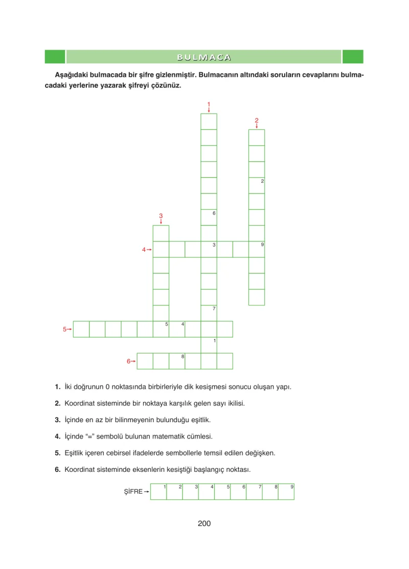 8. Sınıf Matematik Ders Kitabı Cevapları Ada Yayınları Sayfa 200