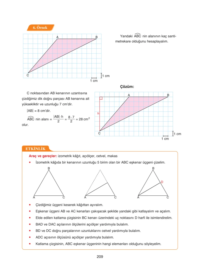 8. Sınıf Matematik Ders Kitabı Cevapları Ada Yayınları Sayfa 209