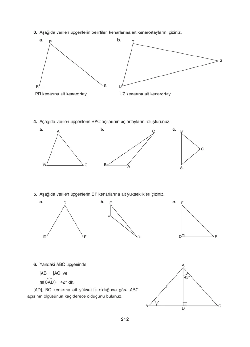 8. Sınıf Matematik Ders Kitabı Cevapları Ada Yayınları Sayfa 212