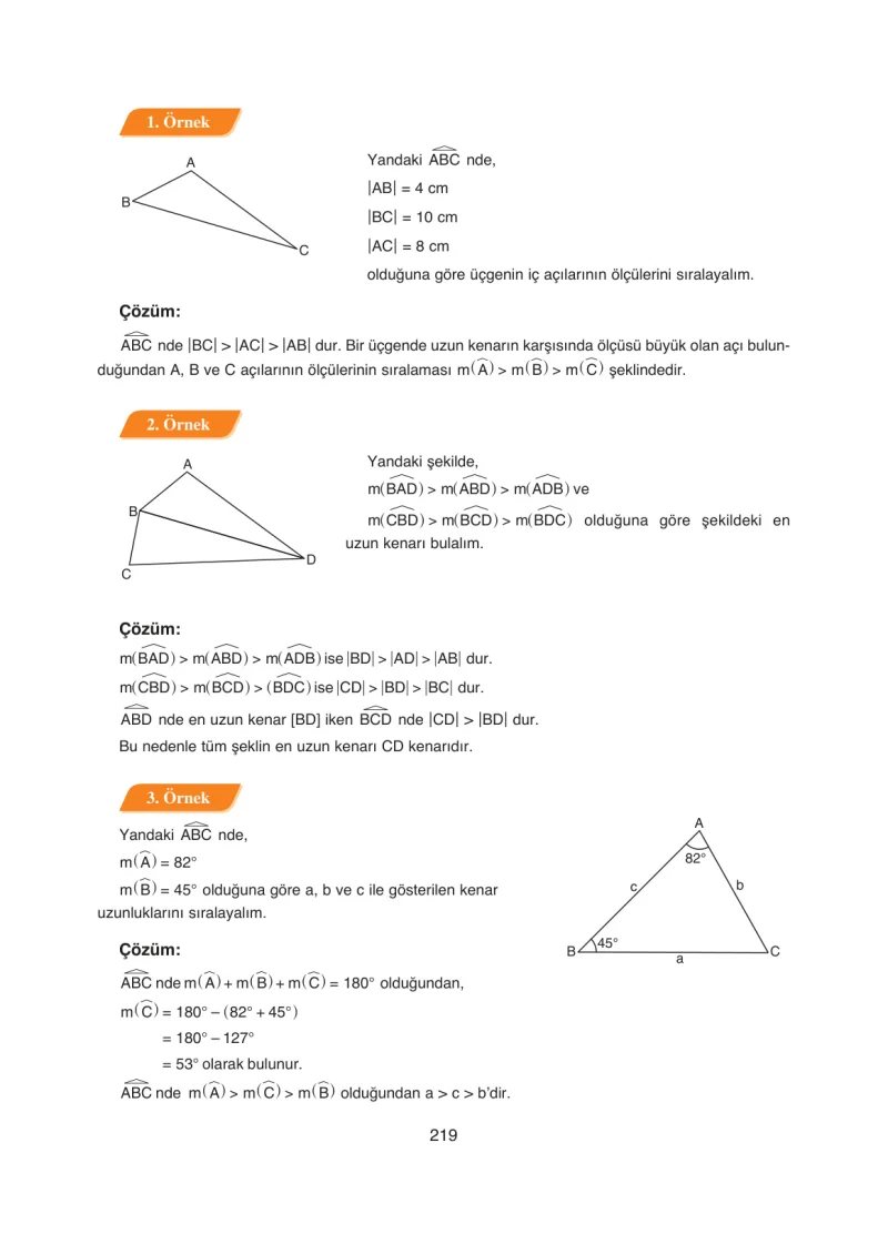 8. Sınıf Matematik Ders Kitabı Cevapları Ada Yayınları Sayfa 219