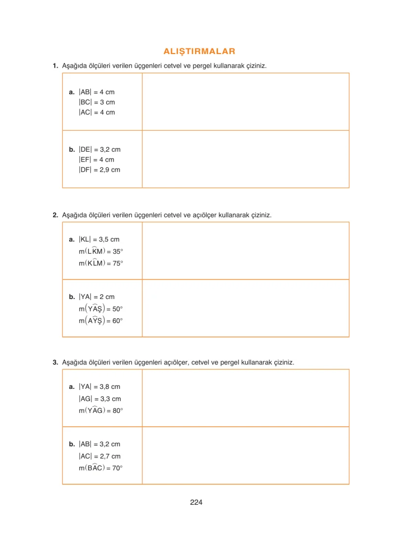 8. Sınıf Matematik Ders Kitabı Cevapları Ada Yayınları Sayfa 224