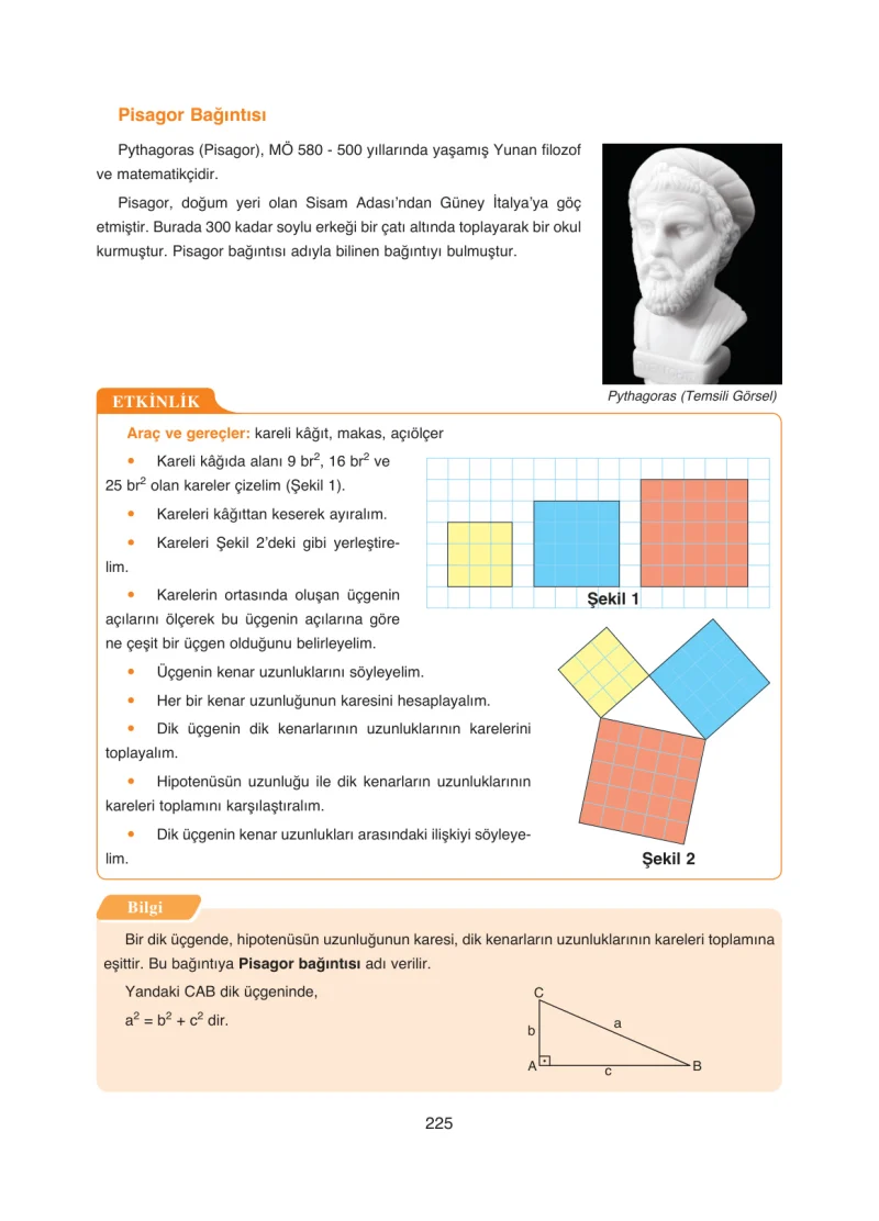 8. Sınıf Matematik Ders Kitabı Cevapları Ada Yayınları Sayfa 225