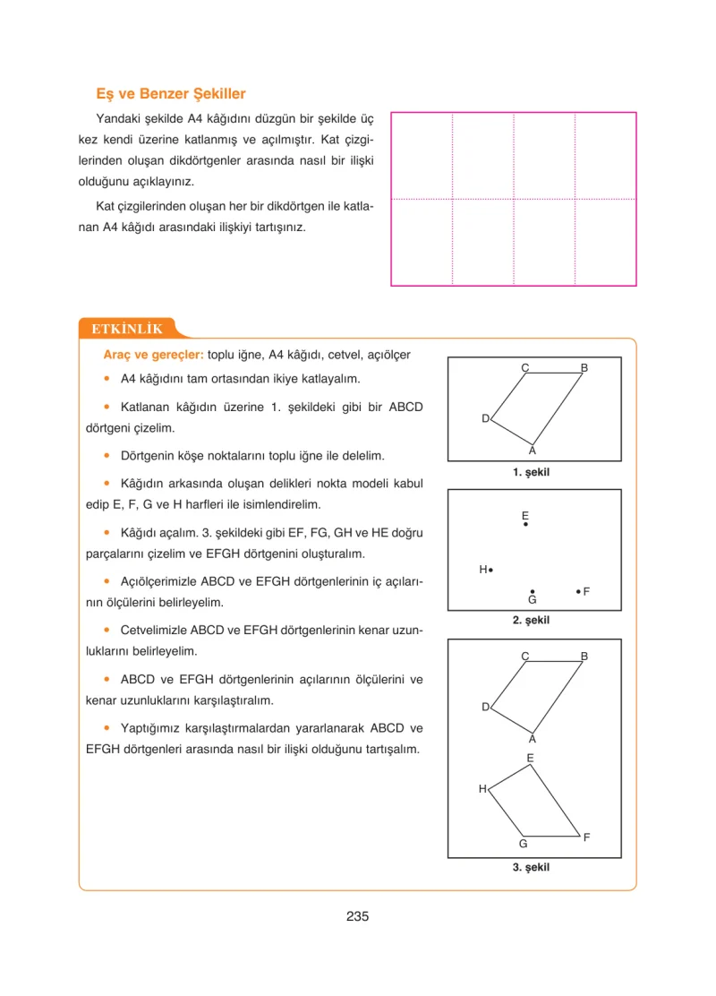 8. Sınıf Matematik Ders Kitabı Cevapları Ada Yayınları Sayfa 235