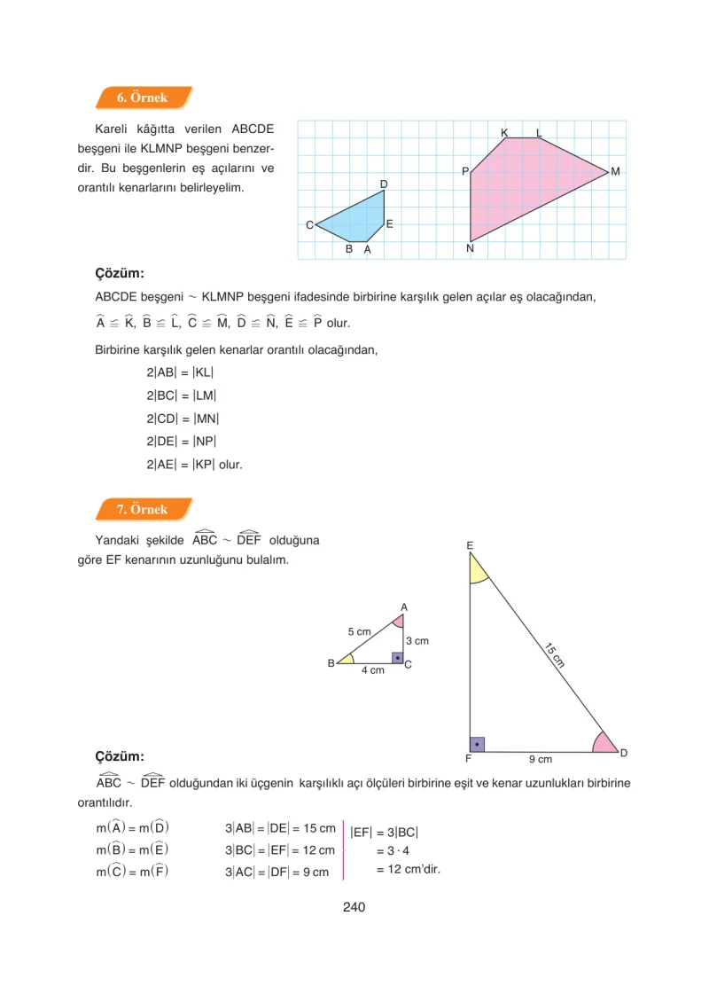 8. Sınıf Matematik Ders Kitabı Cevapları Ada Yayınları Sayfa 240