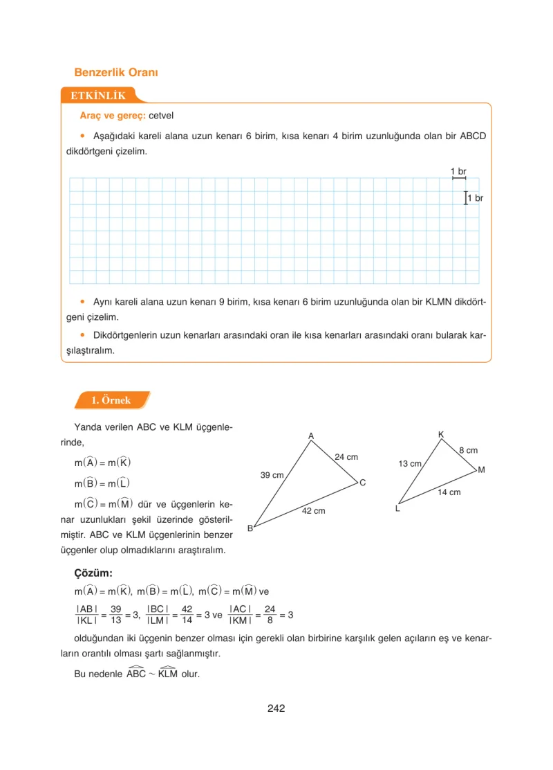 8. Sınıf Matematik Ders Kitabı Cevapları Ada Yayınları Sayfa 242