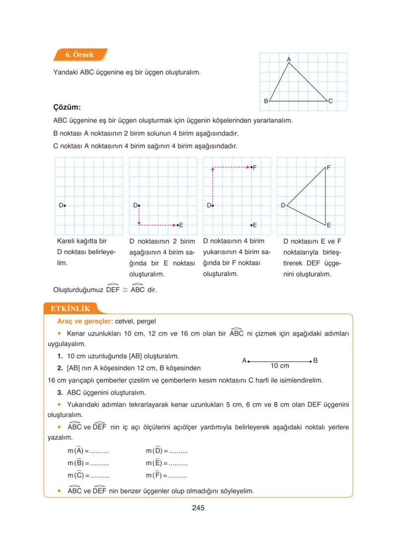 8. Sınıf Matematik Ders Kitabı Cevapları Ada Yayınları Sayfa 245
