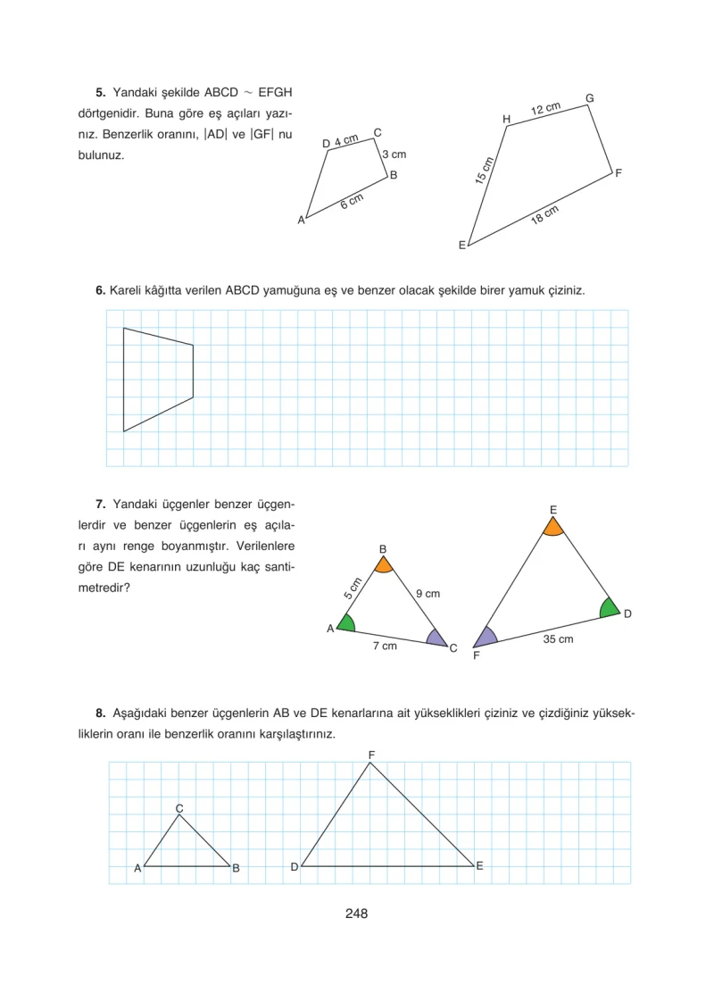 8. Sınıf Matematik Ders Kitabı Cevapları Ada Yayınları Sayfa 248