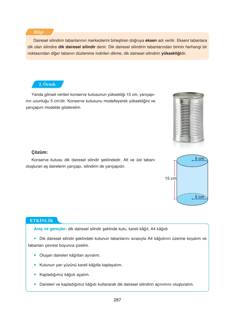 8. Sınıf Matematik Ders Kitabı Cevapları Ada Yayınları Sayfa 287