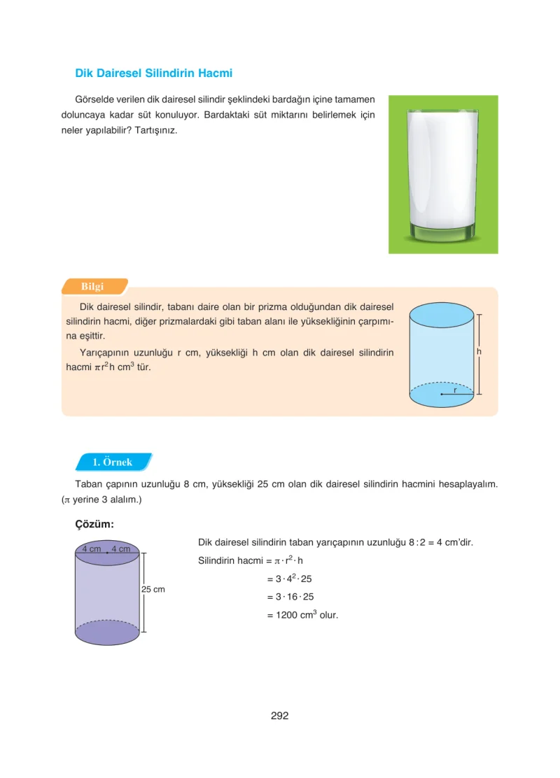 8. Sınıf Matematik Ders Kitabı Cevapları Ada Yayınları Sayfa 292