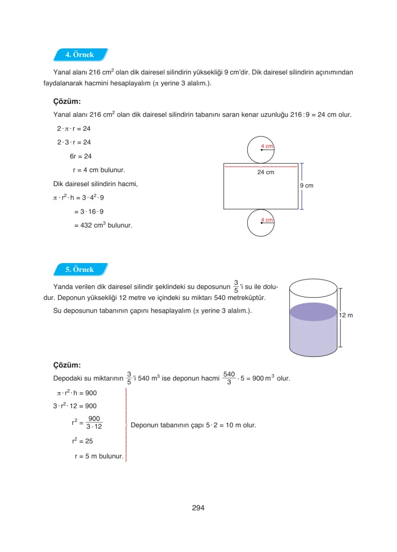 8. Sınıf Matematik Ders Kitabı Cevapları Ada Yayınları Sayfa 294