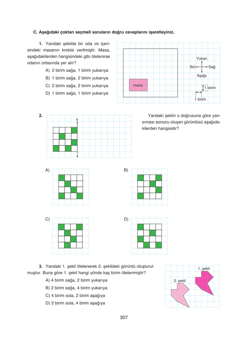 8. Sınıf Matematik Ders Kitabı Cevapları Ada Yayınları Sayfa 307
