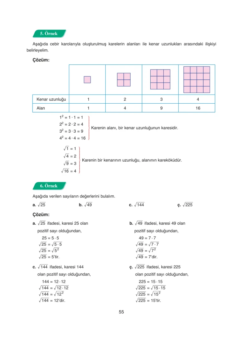 8. Sınıf Matematik Ders Kitabı Cevapları Ada Yayınları Sayfa 55