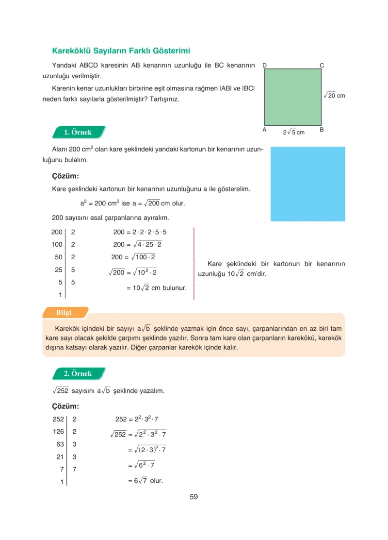 8. Sınıf Matematik Ders Kitabı Cevapları Ada Yayınları Sayfa 59