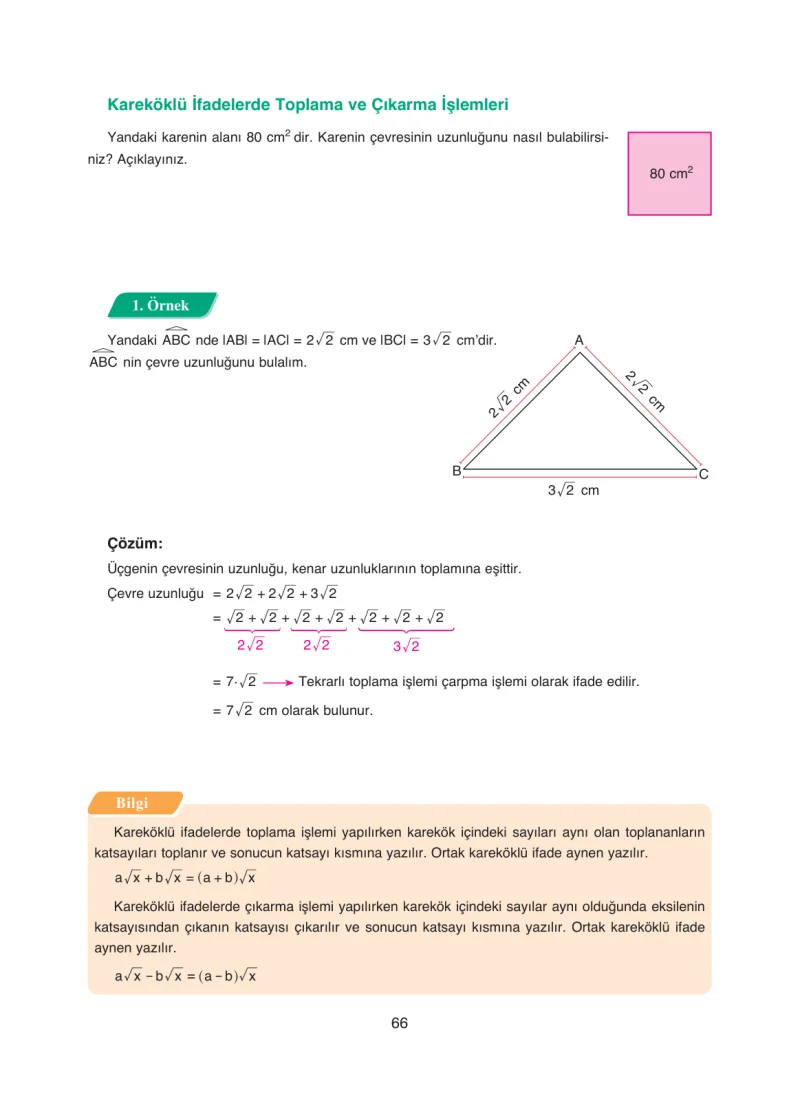 8. Sınıf Matematik Ders Kitabı Cevapları Ada Yayınları Sayfa 66