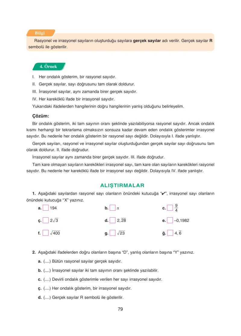 8. Sınıf Matematik Ders Kitabı Cevapları Ada Yayınları Sayfa 79