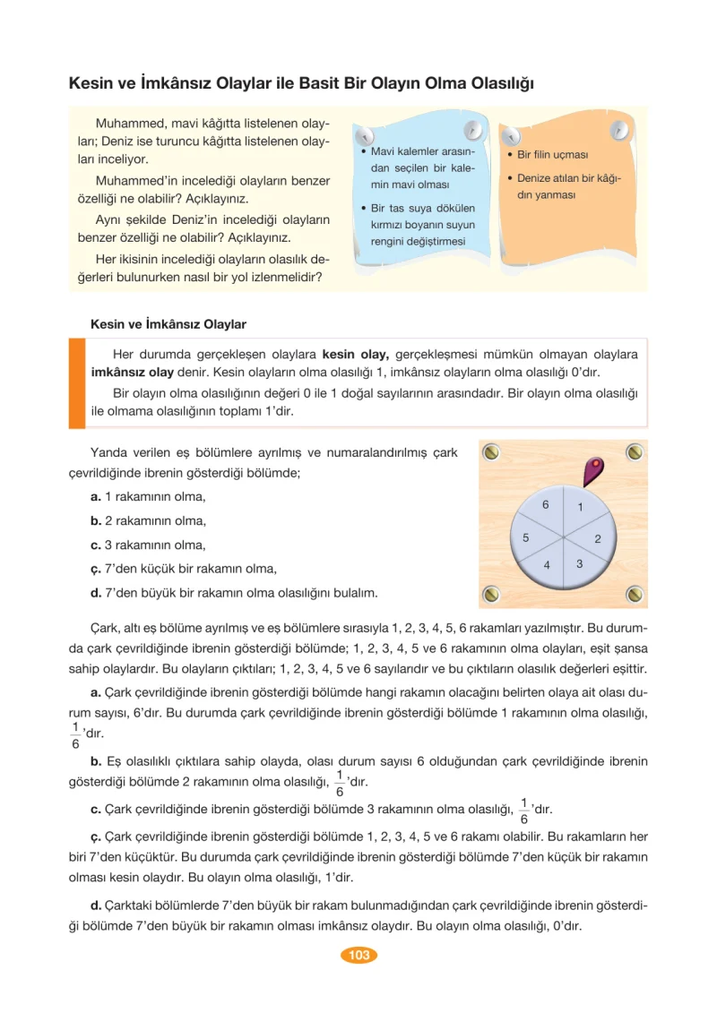 8. Sınıf Matematik Ders Kitabı Cevapları Berkay Yayınları Sayfa 103