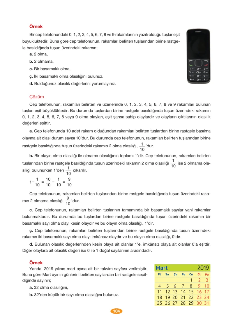 8. Sınıf Matematik Ders Kitabı Cevapları Berkay Yayınları Sayfa 104