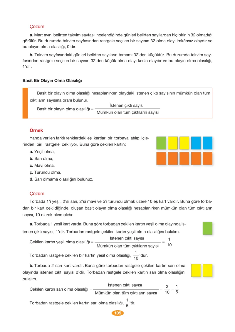 8. Sınıf Matematik Ders Kitabı Cevapları Berkay Yayınları Sayfa 105