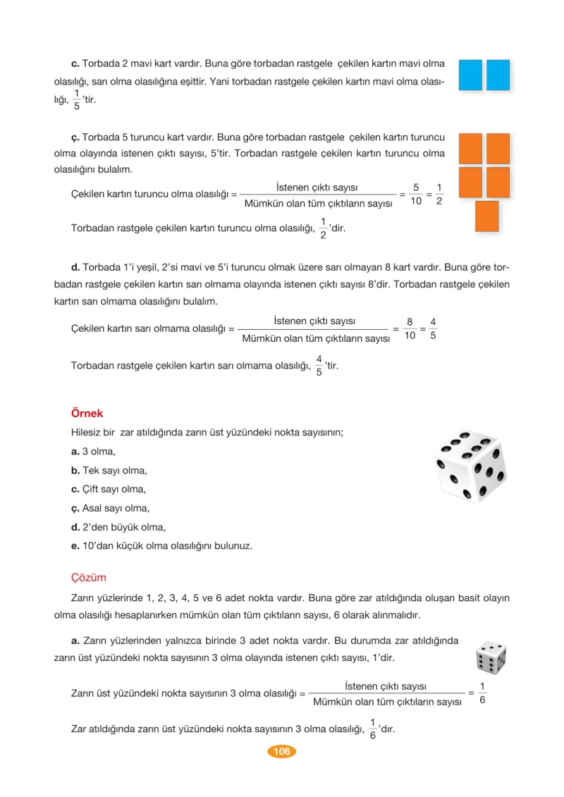 8. Sınıf Matematik Ders Kitabı Cevapları Berkay Yayınları Sayfa 106