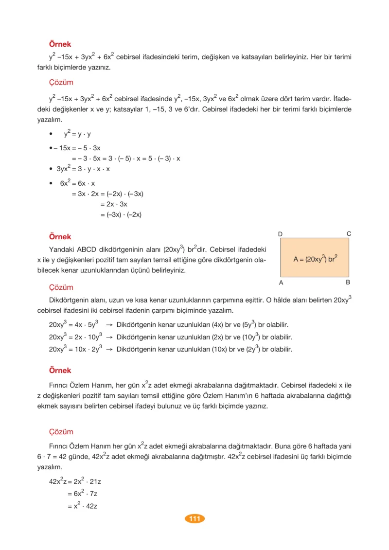 8. Sınıf Matematik Ders Kitabı Cevapları Berkay Yayınları Sayfa 111