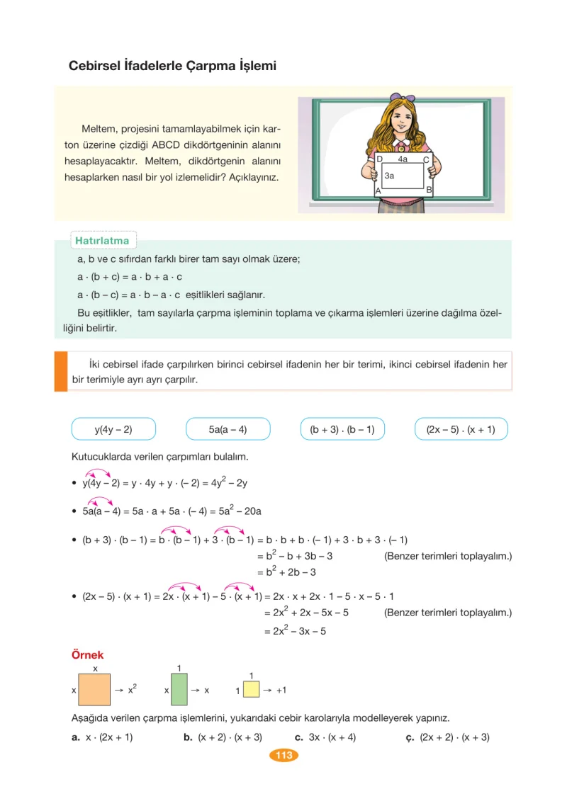 8. Sınıf Matematik Ders Kitabı Cevapları Berkay Yayınları Sayfa 113