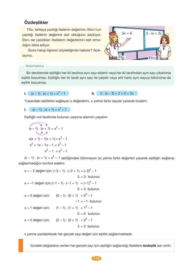 8. Sınıf Matematik Ders Kitabı Cevapları Berkay Yayınları Sayfa 118