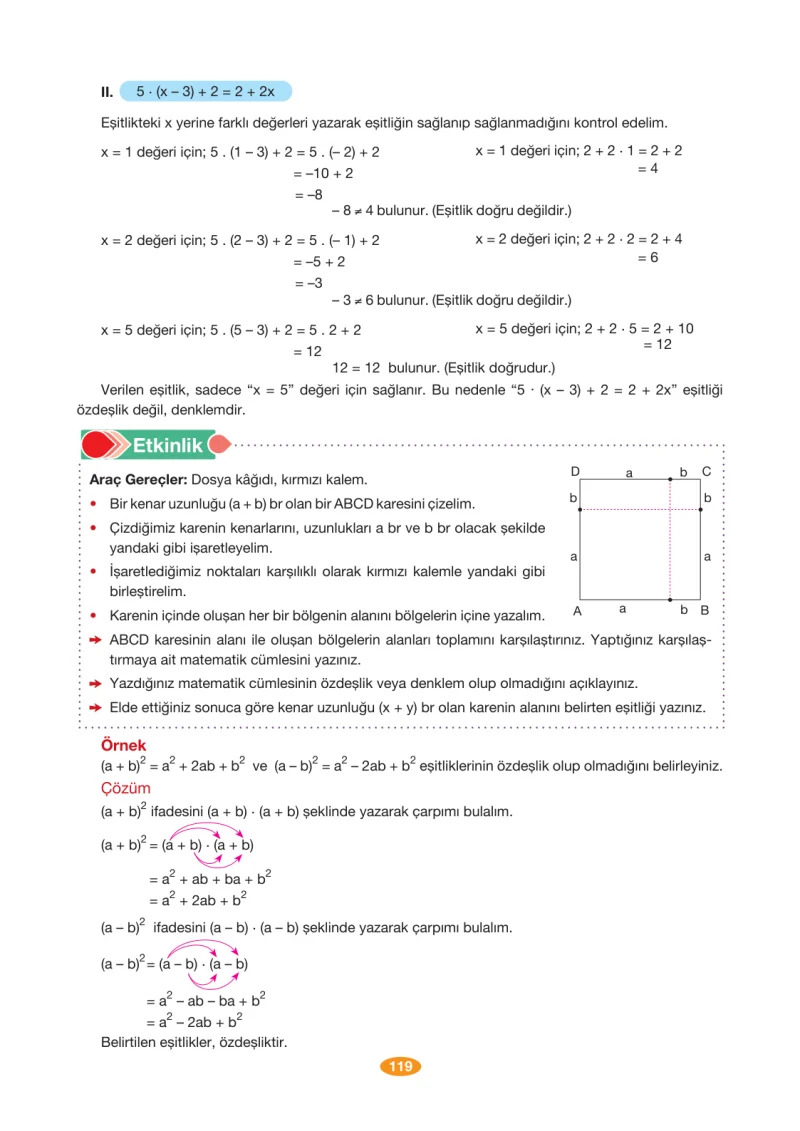 8. Sınıf Matematik Ders Kitabı Cevapları Berkay Yayınları Sayfa 119