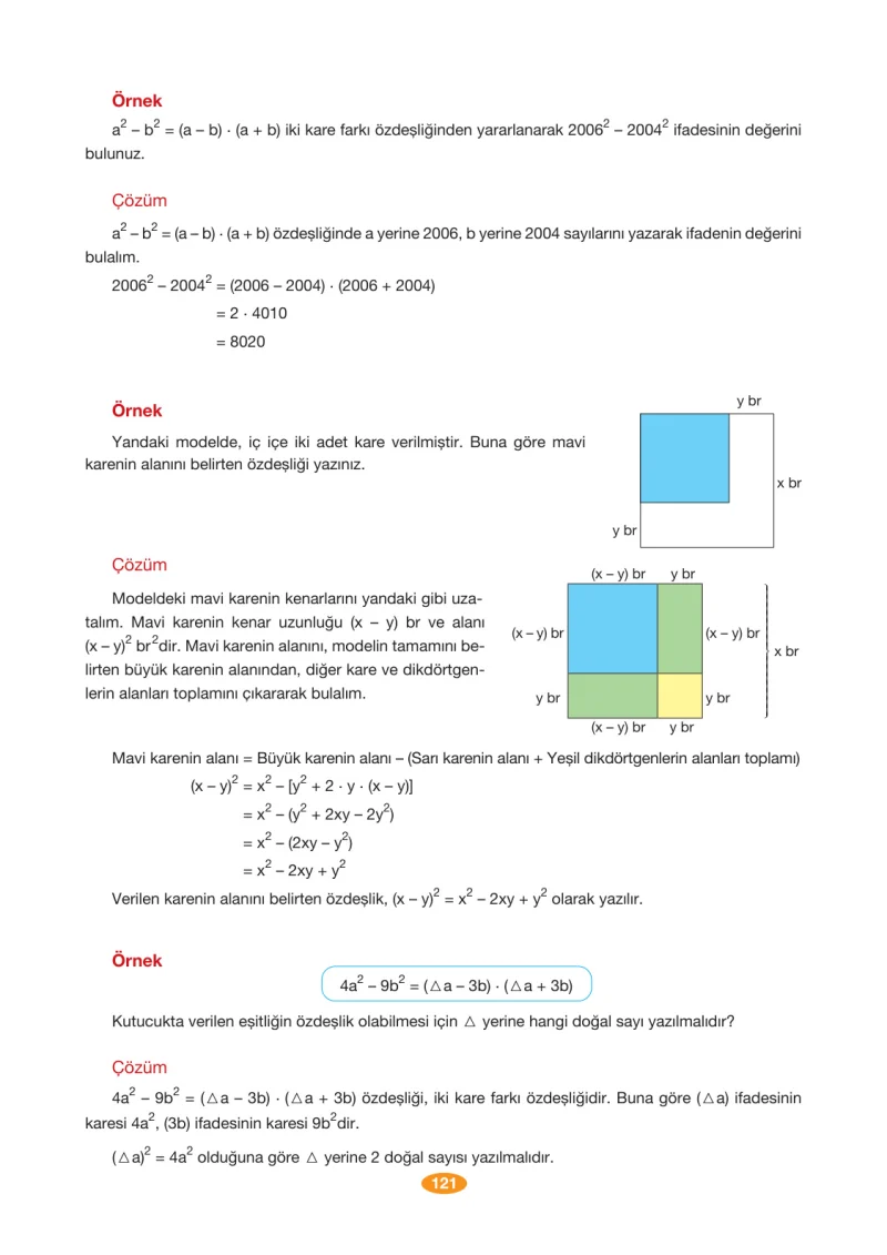 8. Sınıf Matematik Ders Kitabı Cevapları Berkay Yayınları Sayfa 121