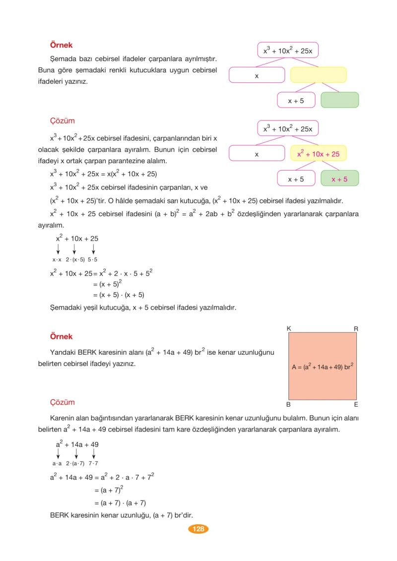 8. Sınıf Matematik Ders Kitabı Cevapları Berkay Yayınları Sayfa 128