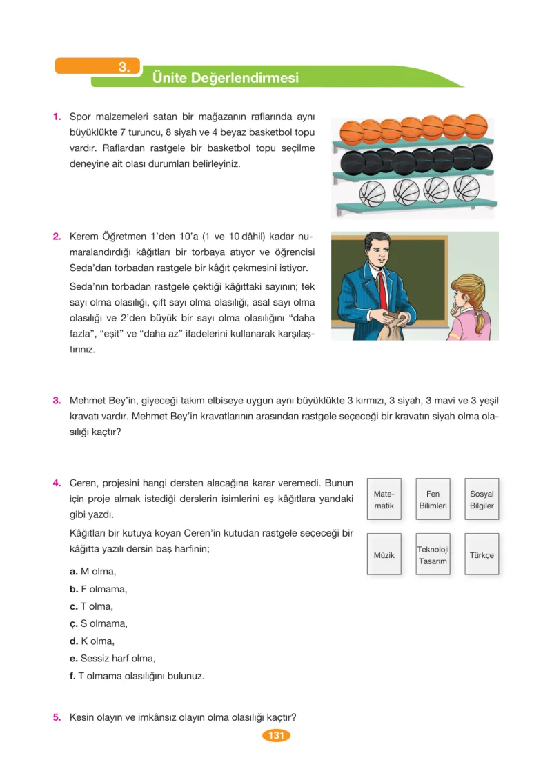 8. Sınıf Matematik Ders Kitabı Cevapları Berkay Yayınları Sayfa 131