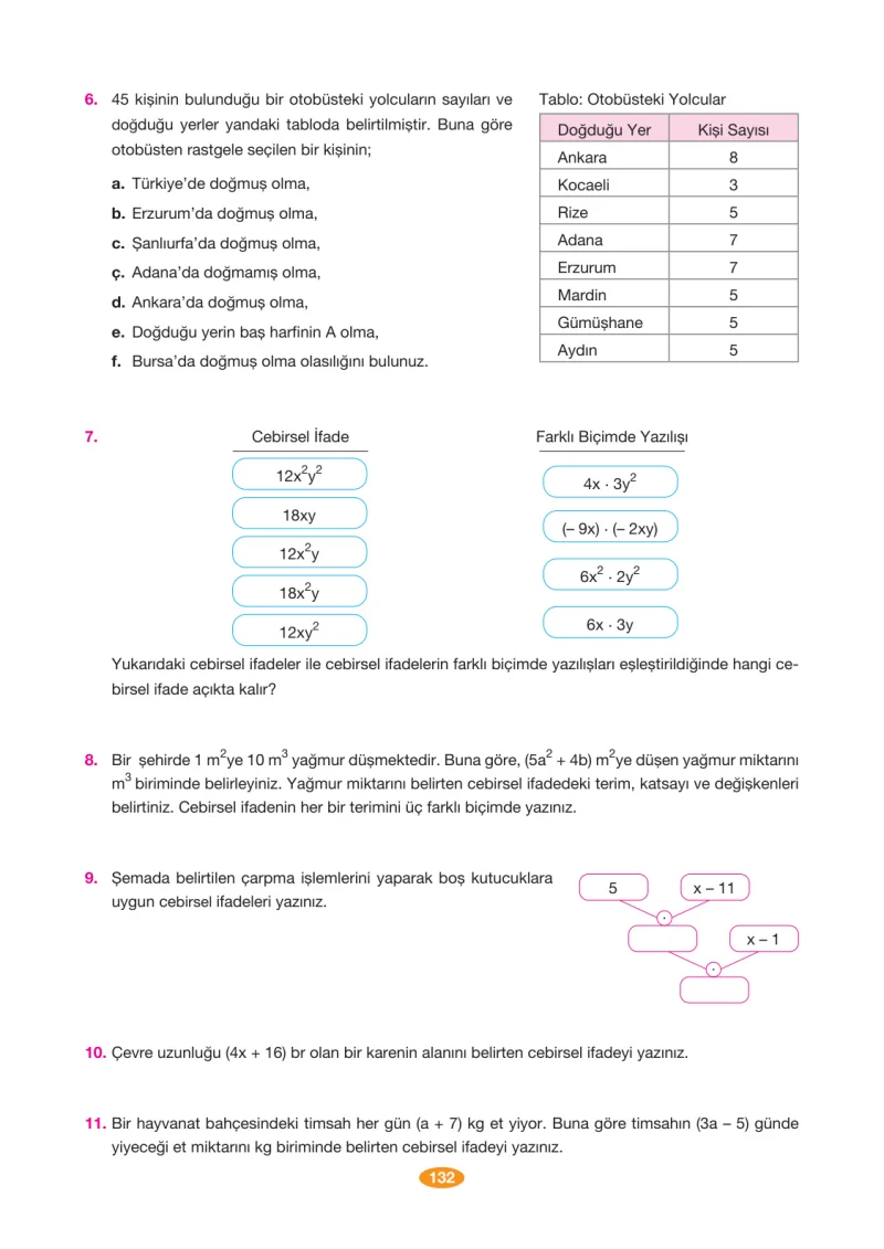 8. Sınıf Matematik Ders Kitabı Cevapları Berkay Yayınları Sayfa 132