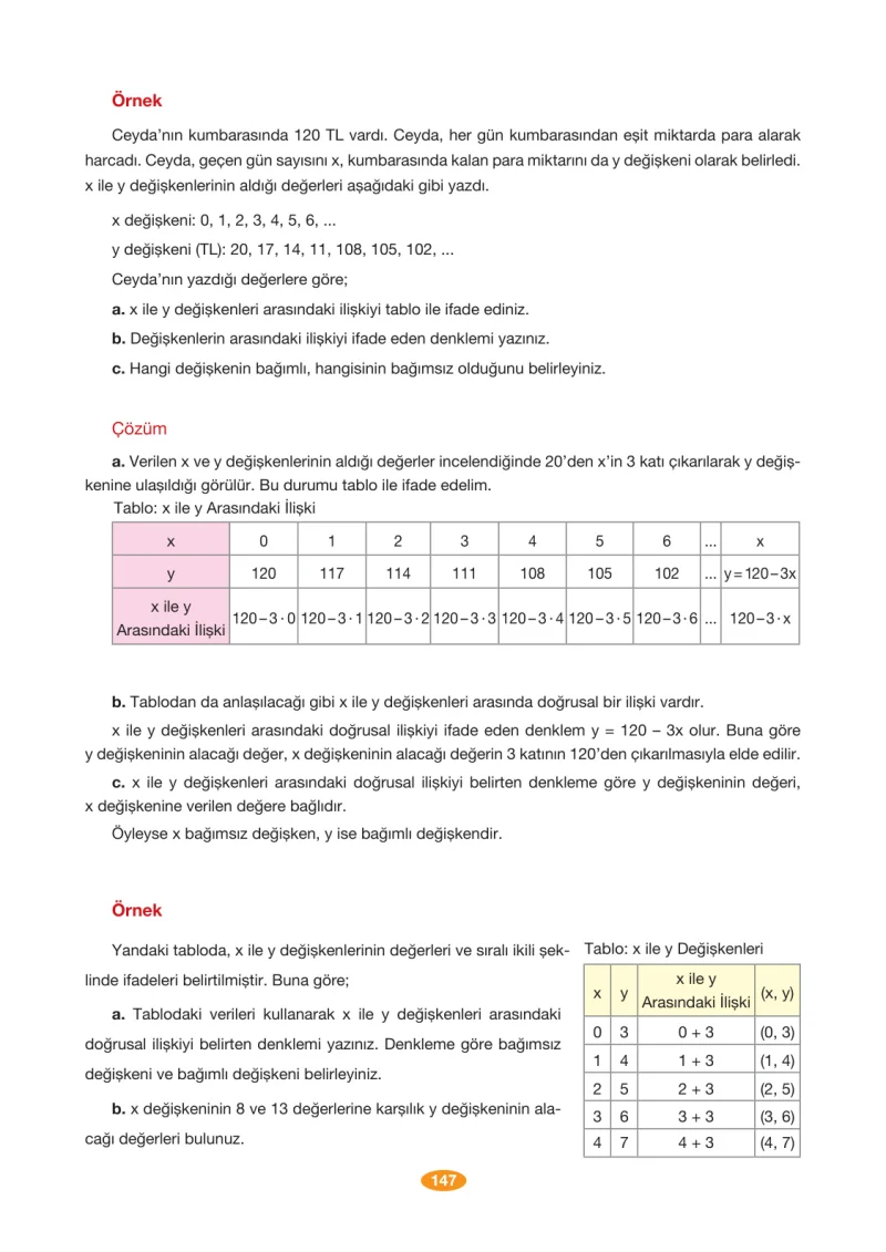 8. Sınıf Matematik Ders Kitabı Cevapları Berkay Yayınları Sayfa 147