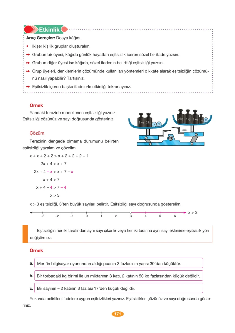 8. Sınıf Matematik Ders Kitabı Cevapları Berkay Yayınları Sayfa 171