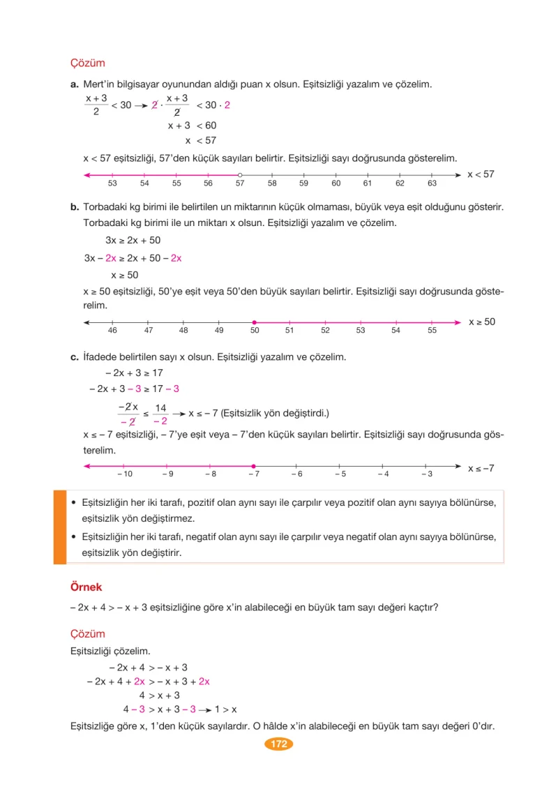8. Sınıf Matematik Ders Kitabı Cevapları Berkay Yayınları Sayfa 172