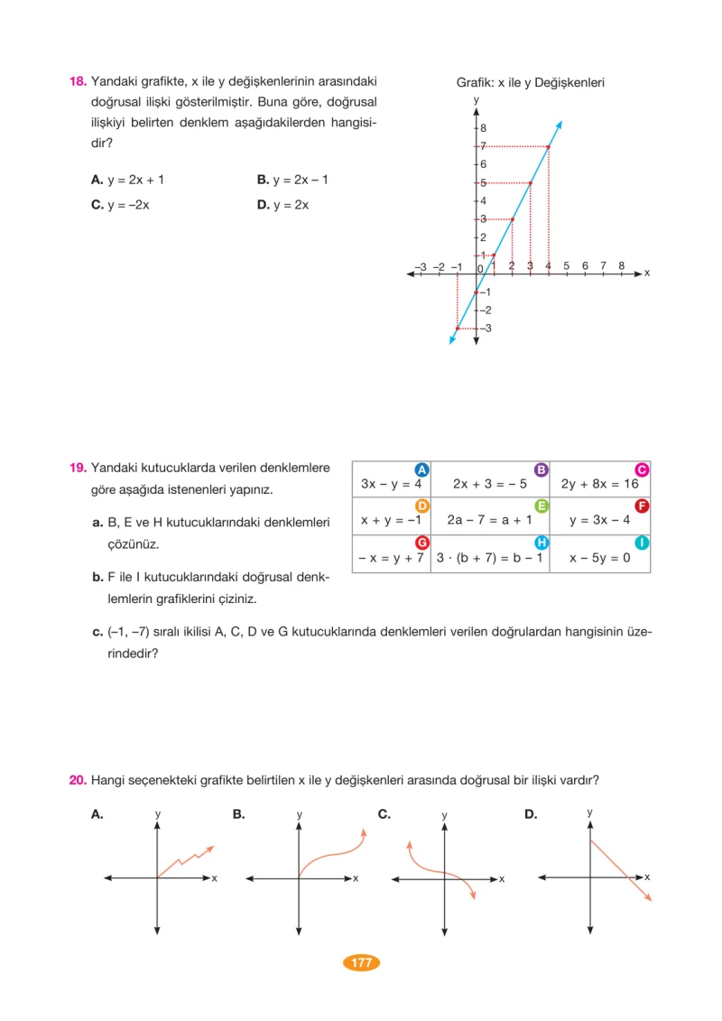8. Sınıf Matematik Ders Kitabı Cevapları Berkay Yayınları Sayfa 177