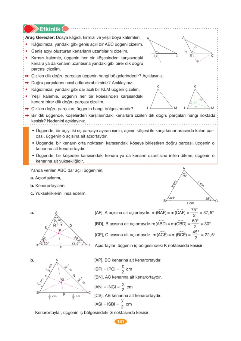 8. Sınıf Matematik Ders Kitabı Cevapları Berkay Yayınları Sayfa 181