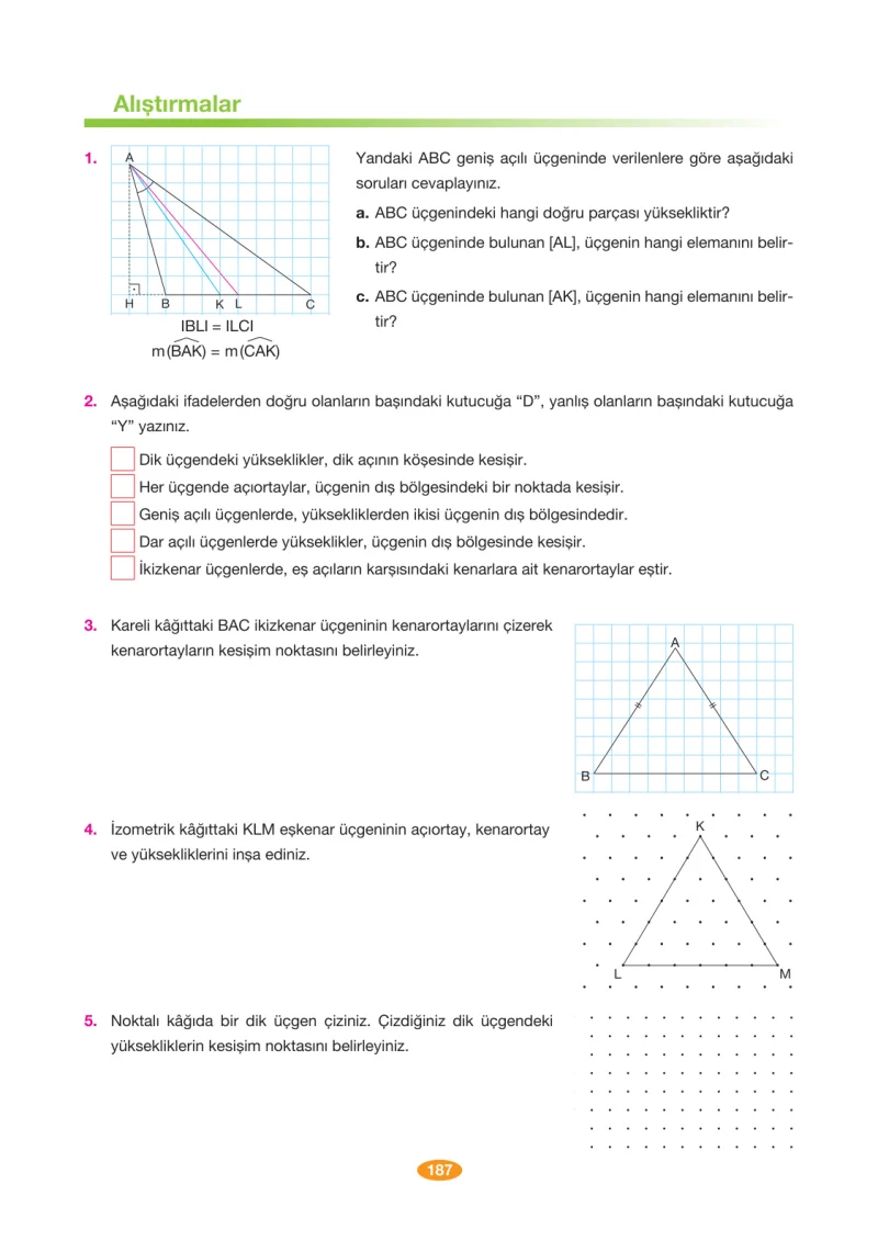 8. Sınıf Matematik Ders Kitabı Cevapları Berkay Yayınları Sayfa 187